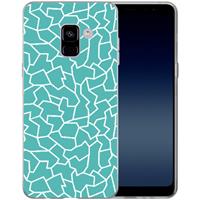 B2Ctelecom Samsung Galaxy A8 (2018) TPU Hoesje Blue Shapes