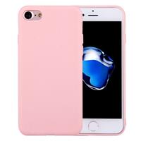 Apple Voor iPhone 8 & 7 effen kleur TPU beschermende geval zonder ronde Hole(Pink)