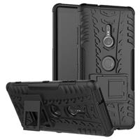 Anti-Slip Sony Xperia XZ3 Hybrid Case met Standaard - Zwart