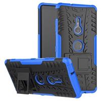 Anti-Slip Sony Xperia XZ3 Hybrid Case met Standaard - Blauw / Zwart