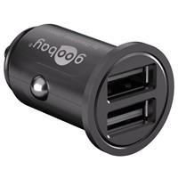 Goobay 4.8?A dual USB car charger compact power supply for mobile phones and