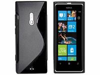 Nokia Lumia 800 · Skin Case · Soft Siliconen Hoesje zwart 
