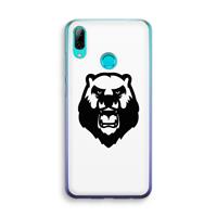 CaseCompany Angry Bear (white): Huawei P Smart (2019) Transparant Hoesje