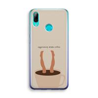 CaseCompany Aggressively drinks coffee: Huawei P Smart (2019) Transparant Hoesje
