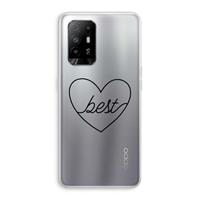 CaseCompany Best heart black: Oppo A94 5G Transparant Hoesje