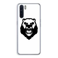CaseCompany Angry Bear (white): Oppo A91 Transparant Hoesje