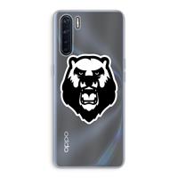 CaseCompany Angry Bear (white): Oppo A91 Transparant Hoesje