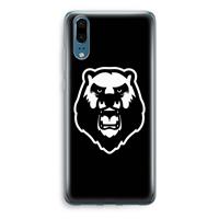 CaseCompany Angry Bear (black): Huawei P20 Transparant Hoesje