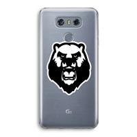 CaseCompany Angry Bear (white): LG G6 Transparant Hoesje