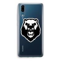 CaseCompany Angry Bear (white): Huawei P20 Transparant Hoesje