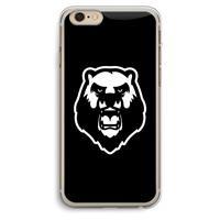 CaseCompany Angry Bear (black): iPhone 6 Plus / 6S Plus Transparant Hoesje