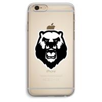 CaseCompany Angry Bear (white): iPhone 6 Plus / 6S Plus Transparant Hoesje