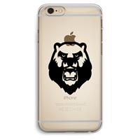 CaseCompany Angry Bear (black): iPhone 6 Plus / 6S Plus Transparant Hoesje