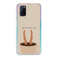 CaseCompany Aggressively drinks coffee: Oppo A92 Transparant Hoesje