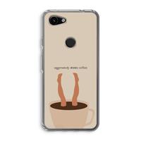 CaseCompany Aggressively drinks coffee: Google Pixel 3a Transparant Hoesje