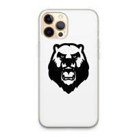 CaseCompany Angry Bear (white): iPhone 13 Pro Max Transparant Hoesje