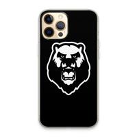 CaseCompany Angry Bear (black): iPhone 13 Pro Max Transparant Hoesje