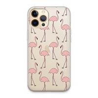 CaseCompany Anything Flamingoes: iPhone 13 Pro Max Transparant Hoesje