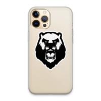 CaseCompany Angry Bear (white): iPhone 13 Pro Max Transparant Hoesje