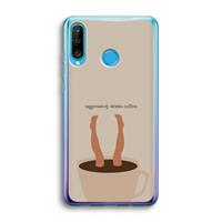 CaseCompany Aggressively drinks coffee: Huawei P30 Lite Transparant Hoesje