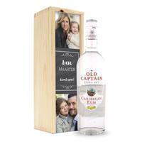 YourSurprise Rum in bedrukte kist - Old Captain (wit)