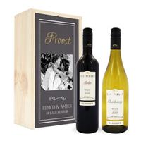 Wijnpakket in kist - Luc Pirlet - Merlot en Chardonnay