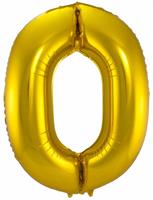 Gouden Folieballon Cijfer 0 - cm