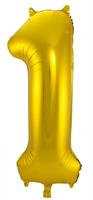 Gouden Folieballon Cijfer 1 - cm