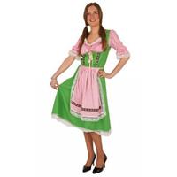Bellatio Oktoberfest - Tiroler jurk groen met roze Multi