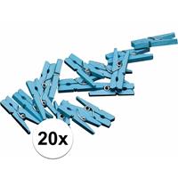 20x mini knijpers blauw