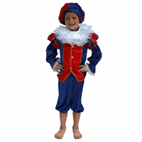 Bellatio Zwarte Pieten pak kids rood/blauw Multi
