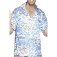 Smiffys Blauw hawaii shirt (L)