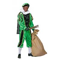 Bellatio Zwart/groene pieten kostuum fluweel Multi