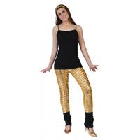 Bellatio Gouden legging met puntige gaten Goudkleurig