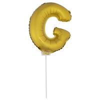 Bellatio Gouden opblaas letter G op stokje cm