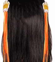2 kroon haarspelden met oranje haar
