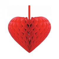 Bellatio Rood decoratie hart 15 cm