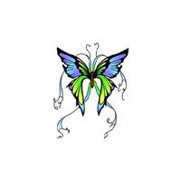Bellatio Vlinder glitter tattoo groen/blauw