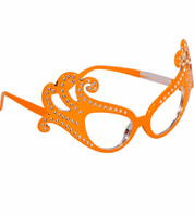 Oranje feestbril met luxe montuur