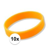 10x Siliconen armbandjes neon oranje Oranje