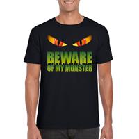 Shoppartners Halloween - Beware of my monster Halloween t-shirt zwart heren Zwart