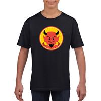 Shoppartners Halloween - Halloween rode duivel t-shirt zwart kinderen (158-164) Zwart