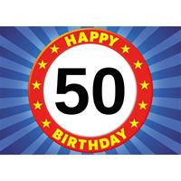 Shoppartners 50 jaar verjaardagskaart/ansichtkaart/wenskaart Happy Birthday Multi