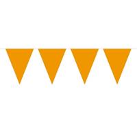 1x Mini vlaggenlijn / slinger oranje 300 cm Oranje