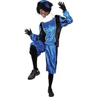 Roetveeg Pieten kostuum blauw/zwart voor volwassenen
