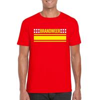 Shoppartners Brandweer logo t-shirt rood voor heren