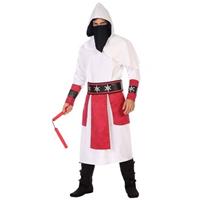Fiesta carnavales Ninja vechter verkleed kostuum wit/rood voor heren