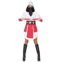 Fiesta carnavales Ninja vechter verkleed jurk/kostuum wit/rood voor dames