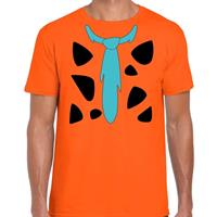 Shoppartners Fred holbewoner kostuum t-shirt oranje voor heren