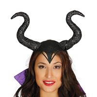 Halloween - Diadeem met grote hoorns voor dames